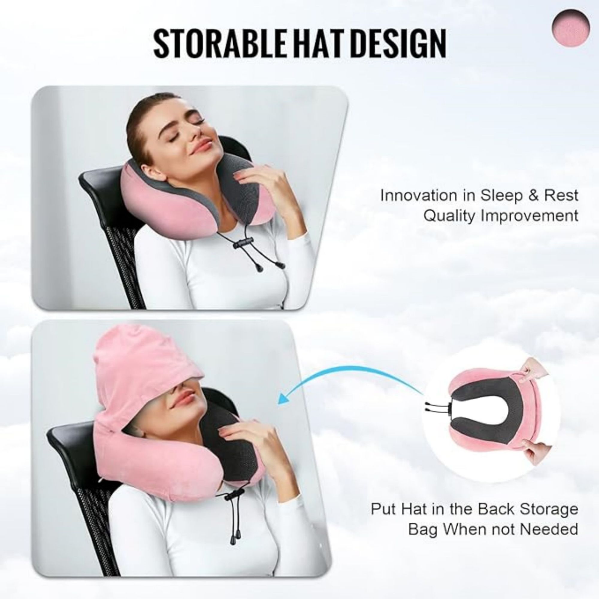 Neck Pillow For Travel With Hood, custom sports ball with logo imprint 3