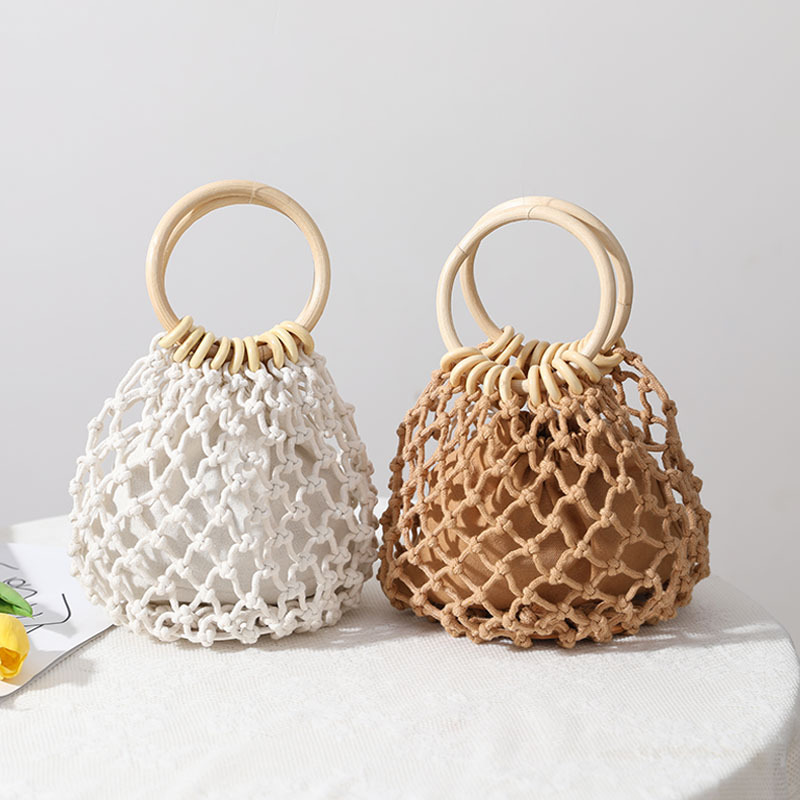 Jute Handwoven Straw Shoulder Bag Summer Beach Handbag 4