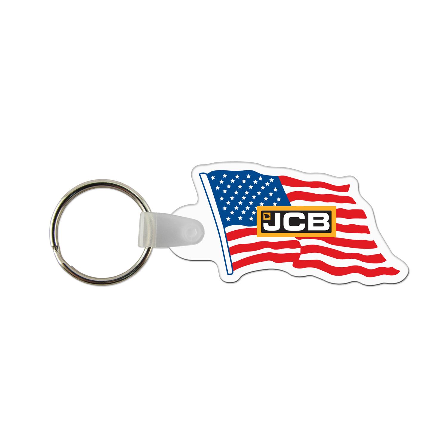 Flag Shaped USA Made Vinyl Keychain 1