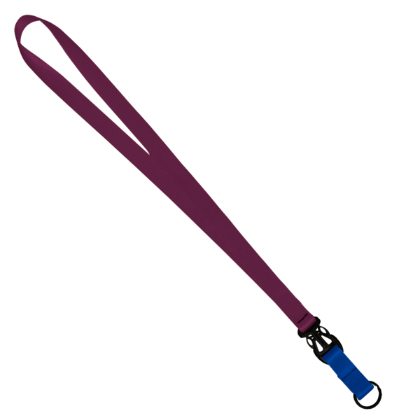 3/4" Multi color (Top and bottom) Nylon Lanyard with Plastic Slide Buckle R 348