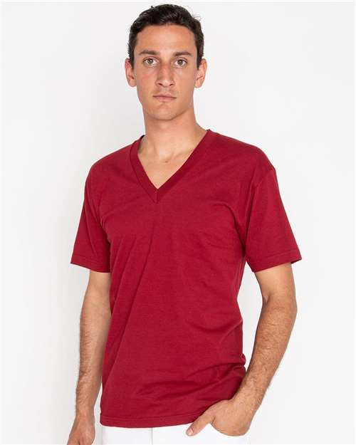 Unisex USA-Made Fine Jersey V-Neck T-Shirt - 24056 3