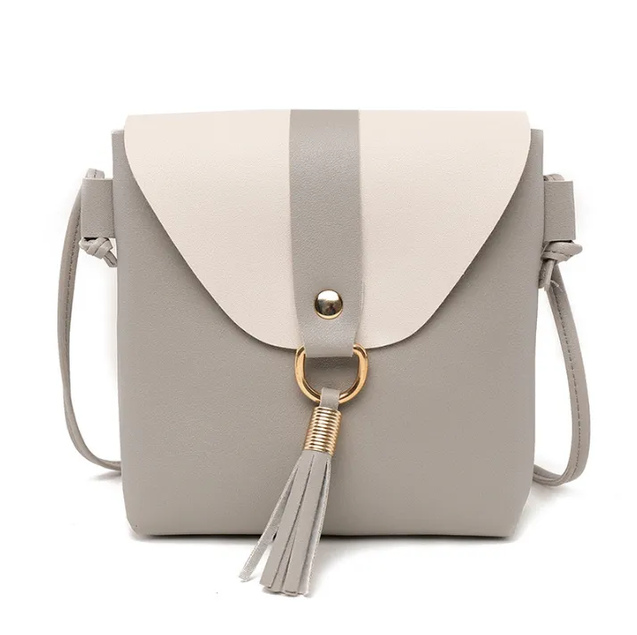 Two Tone Pu Mini Waist Bag with Tassel 5