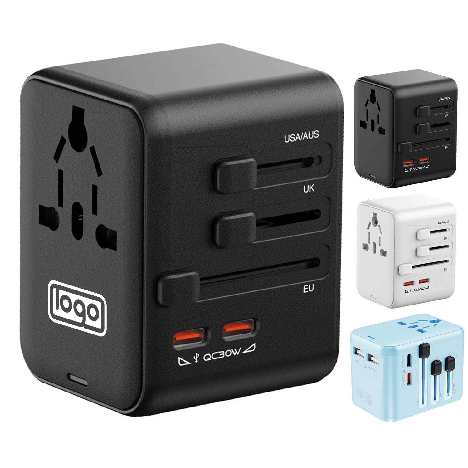 Universal GaN Fast Charging Travel Adapter-Worldwide Use 1