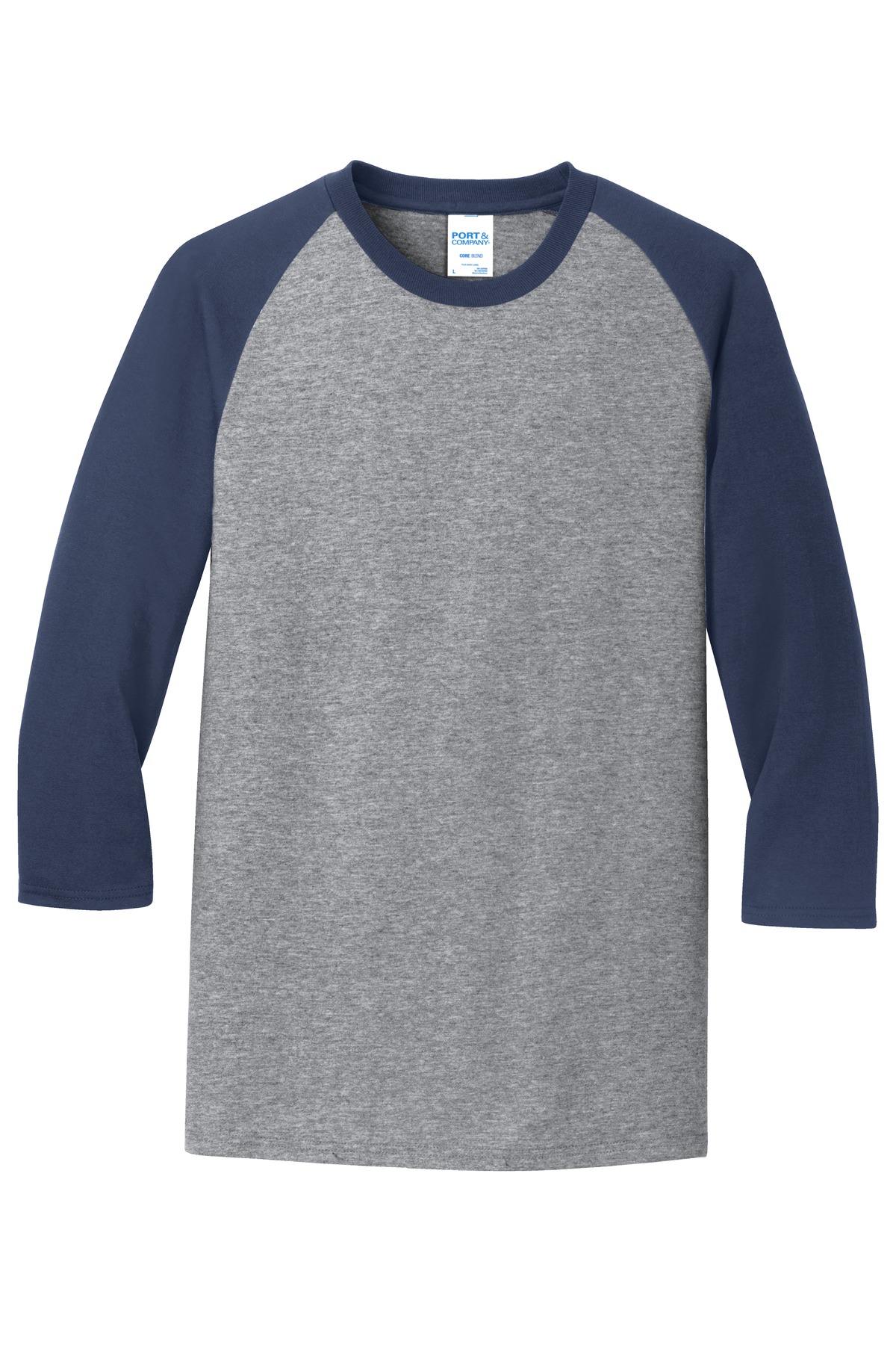 Port & Co Core Blend 3/4-Sleeve Raglan Tee. PC55RS 20