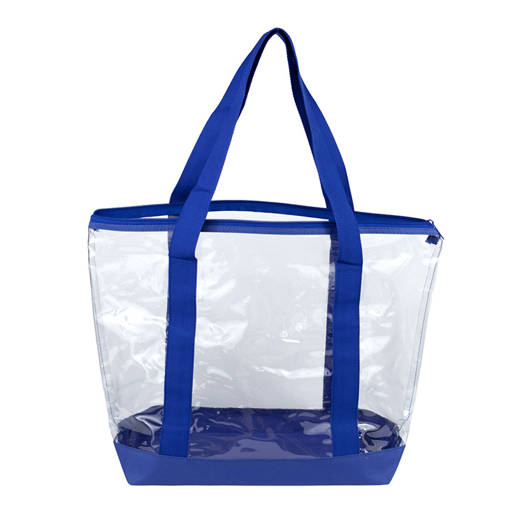 19"W x 13 ½"H x 6"Gusset - "BONDI" Jumbo Clear Zippered Tote Bag 5