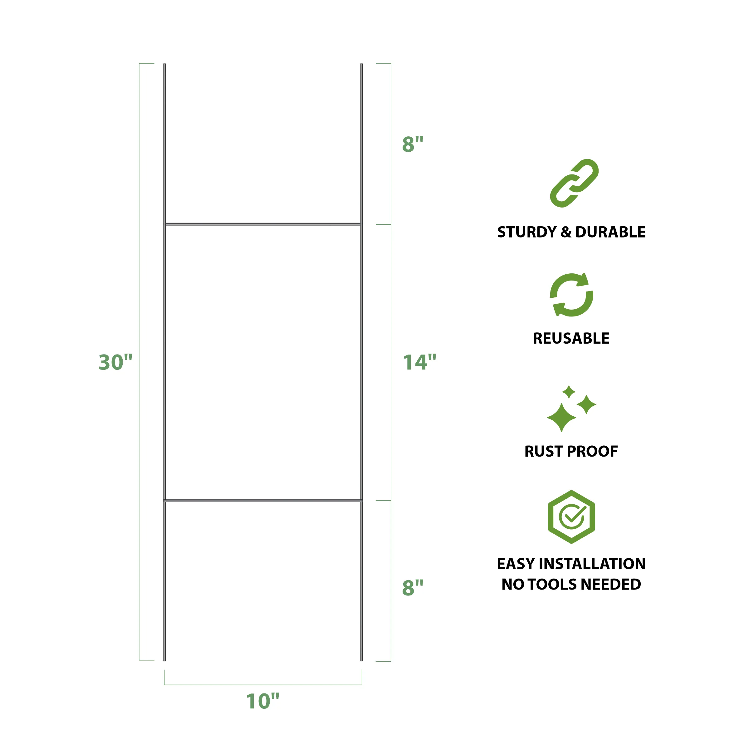 10"x30" H-Stake Hardware for Yard Signs 4