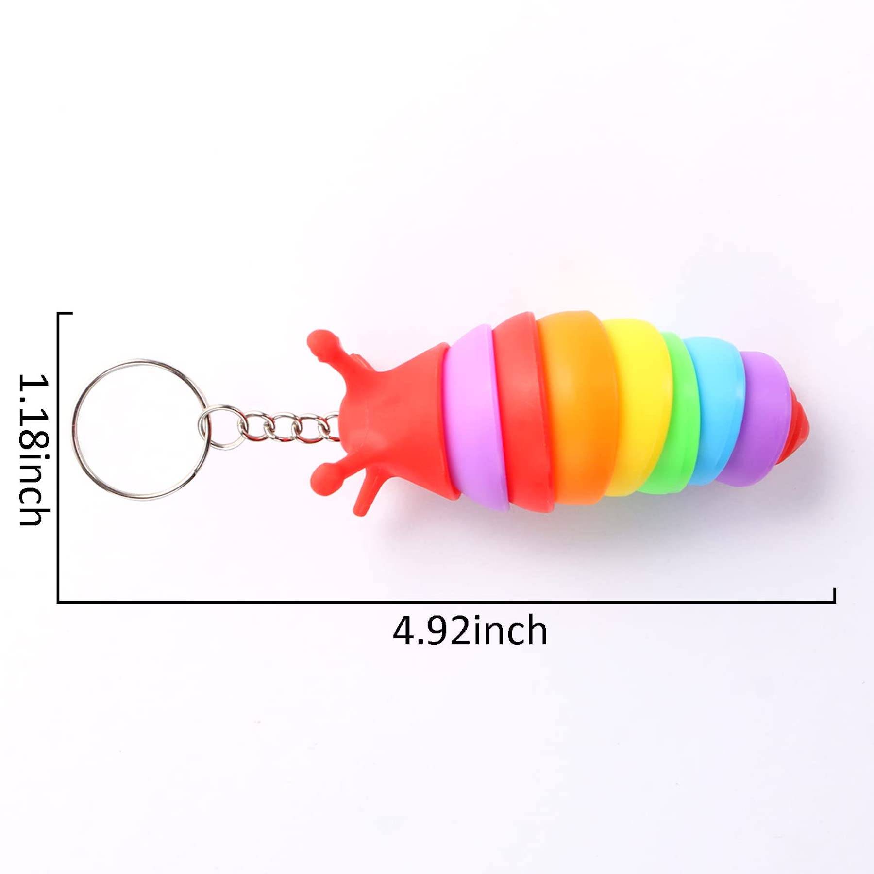 Caterpillar squishy stress reliever keychain with closure 1