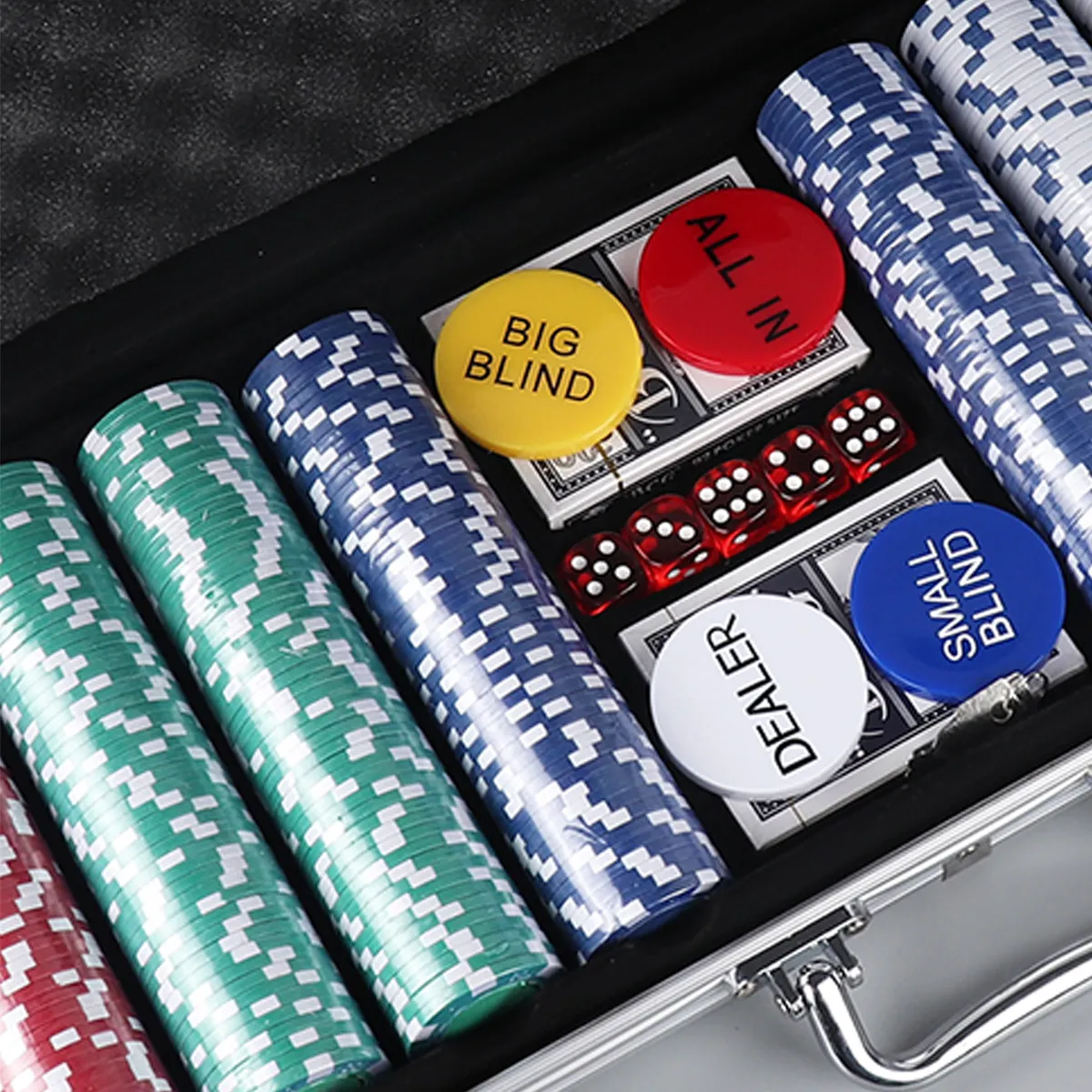 300 Piece Texas Chip Dice Poker Set With Cards 1