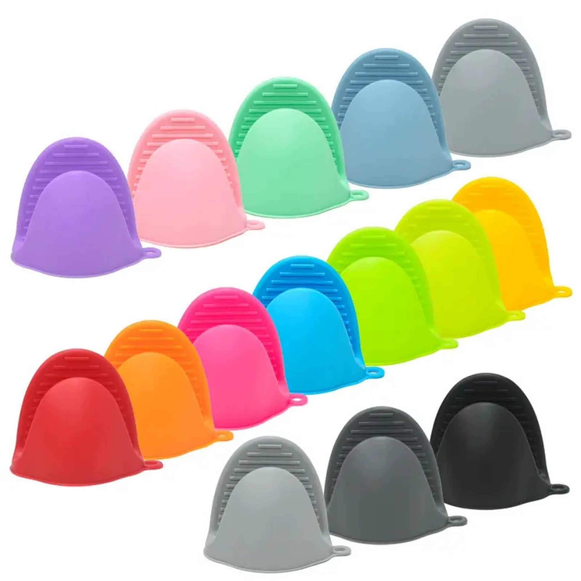 Baking Oven Mitts Kitchen Anti Scald Silicone Glove Clips 2