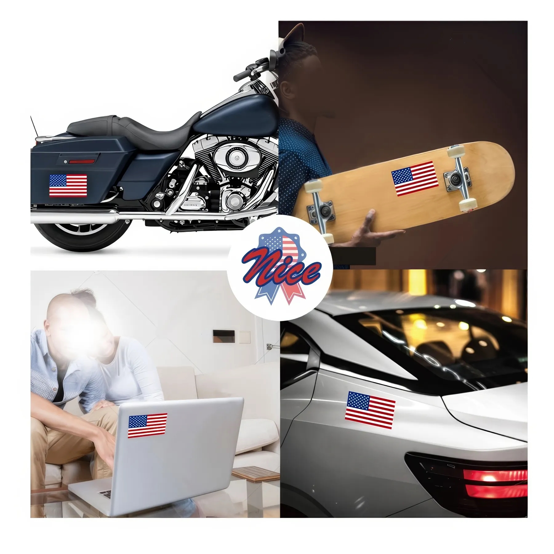 US Flag Reflective Car Sticker 3
