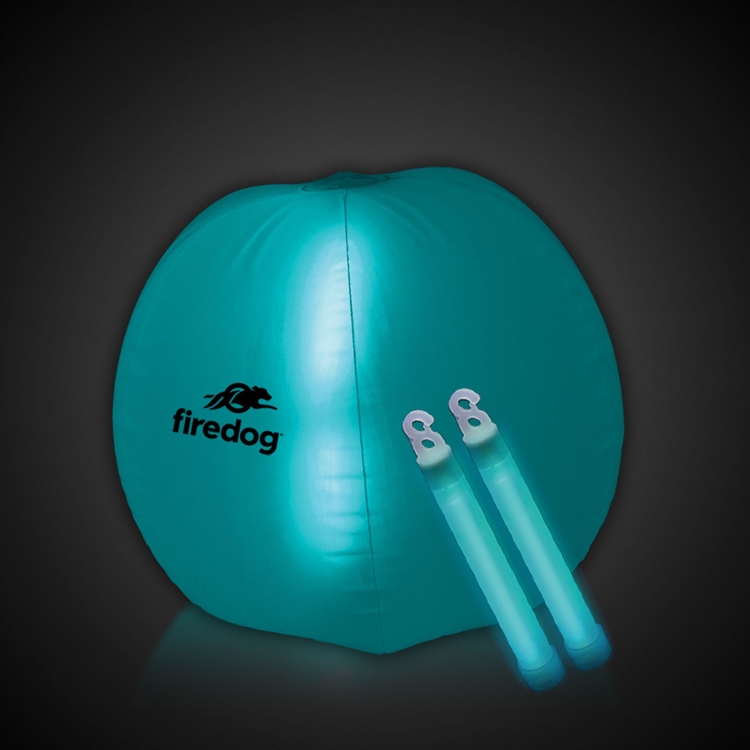 Translucent Aqua 24" Inflatable Beach Ball with Glow Stick 3