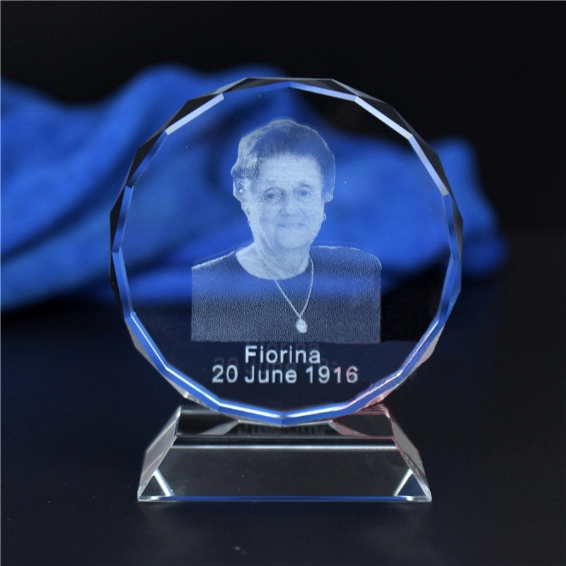 Round Faceted Crystal Award on Clear Base 3