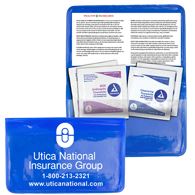 "Crescent" Antiseptic & Disinfectant Wipes Pack In Translucent Vinyl pouch 4