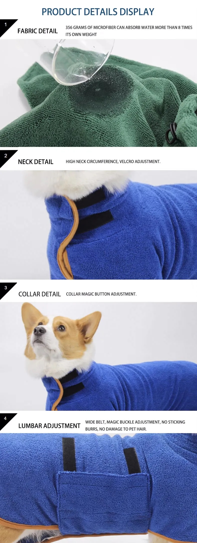 Quick Dry Dog Bathrobe Towel 3