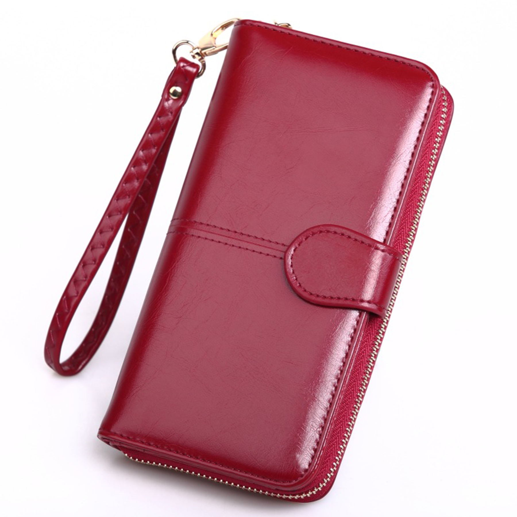 Women Leather Wallet with Wristlet Strap 3