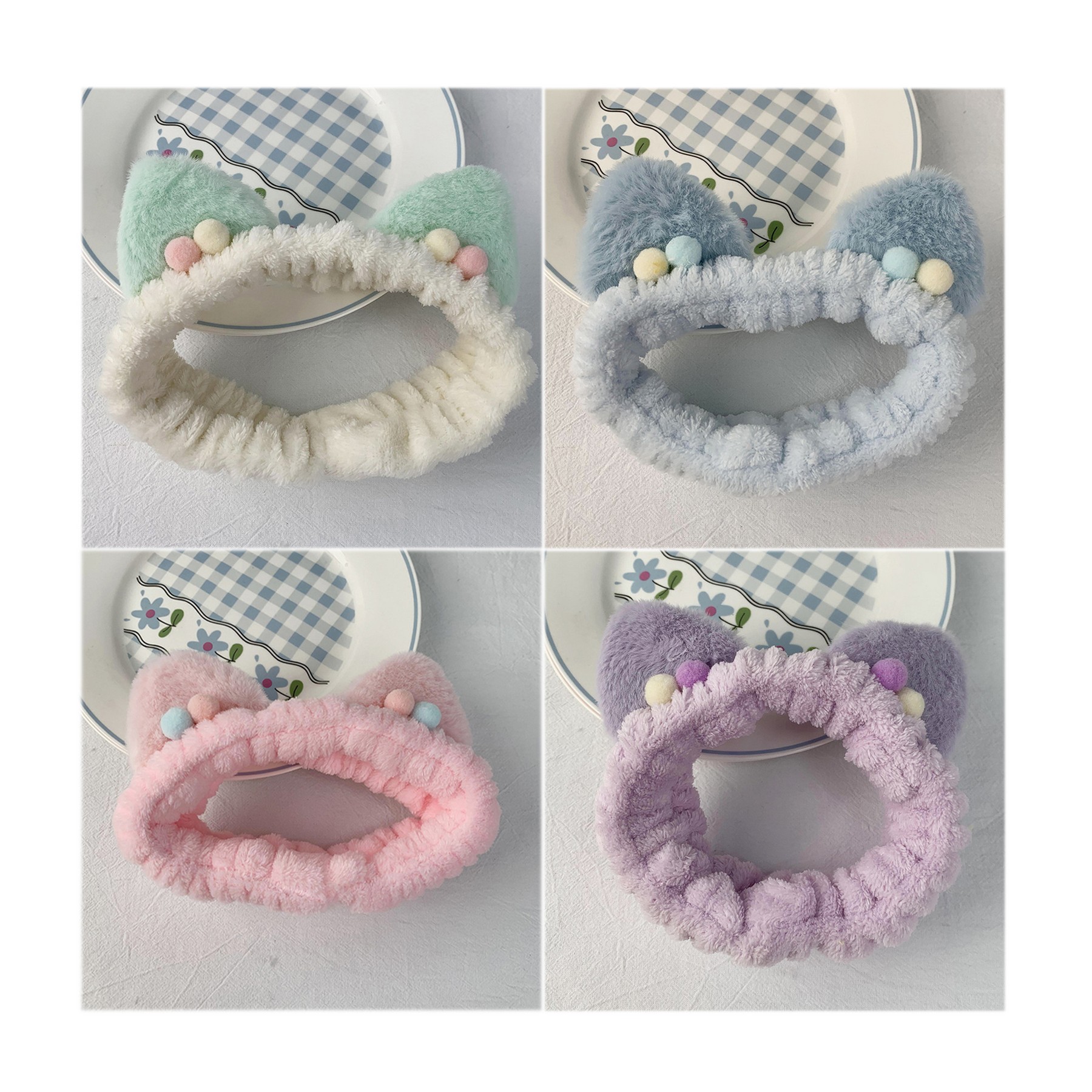 Cute Cat Spa Headband For Washing Face Makeup Skincare 2