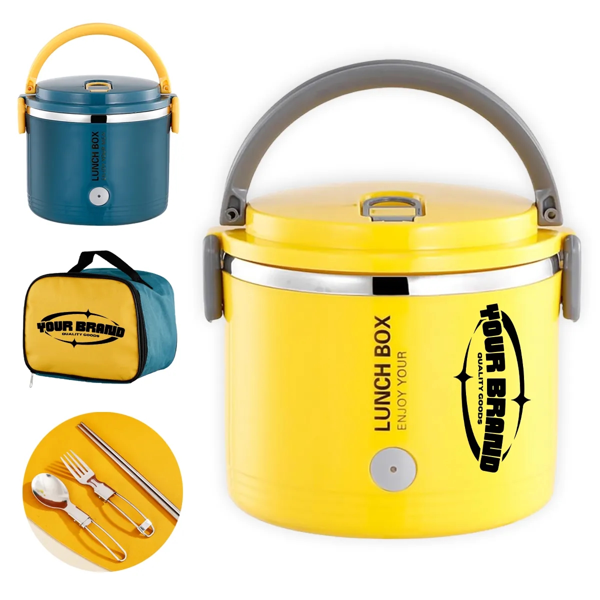 Home Car Insulation Electric Stainless Steel Lunch Box 2