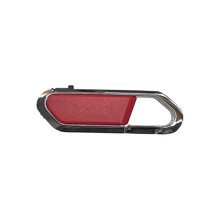 Carabiner USB Drive With Metal Rim And Capless Push/Retract USB 3