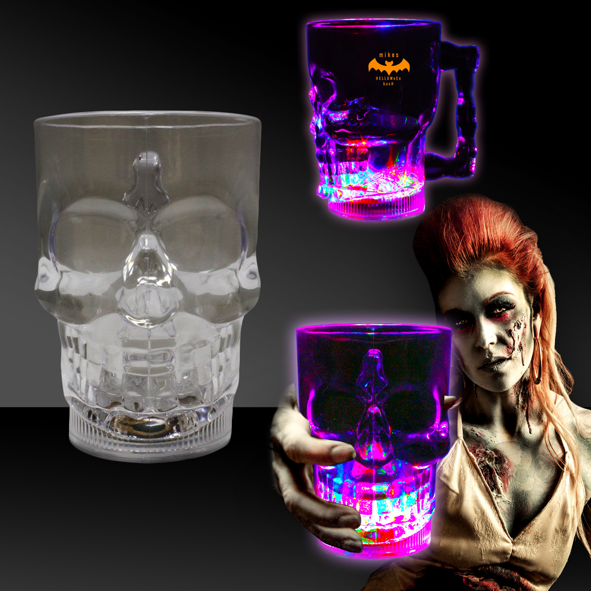14 oz Light Up Skull Cup