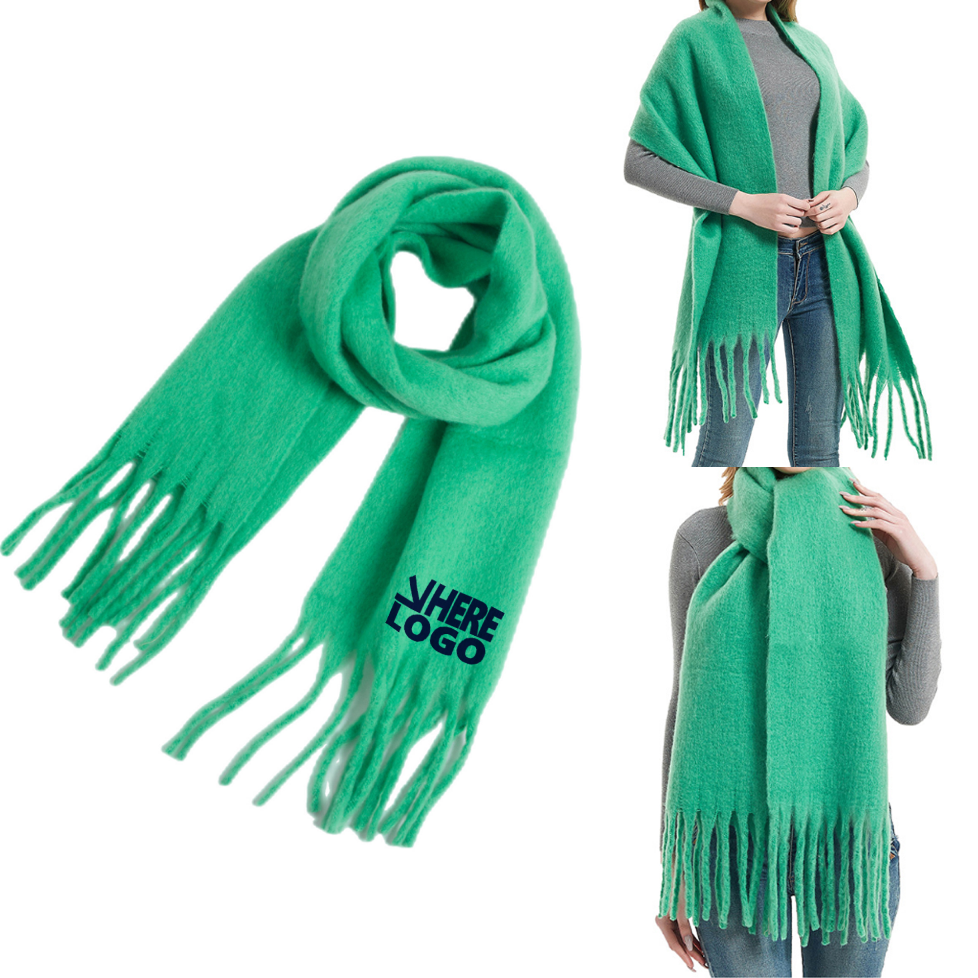 Soft Graceful Winter Women's Tassel Scarf Shawl 4