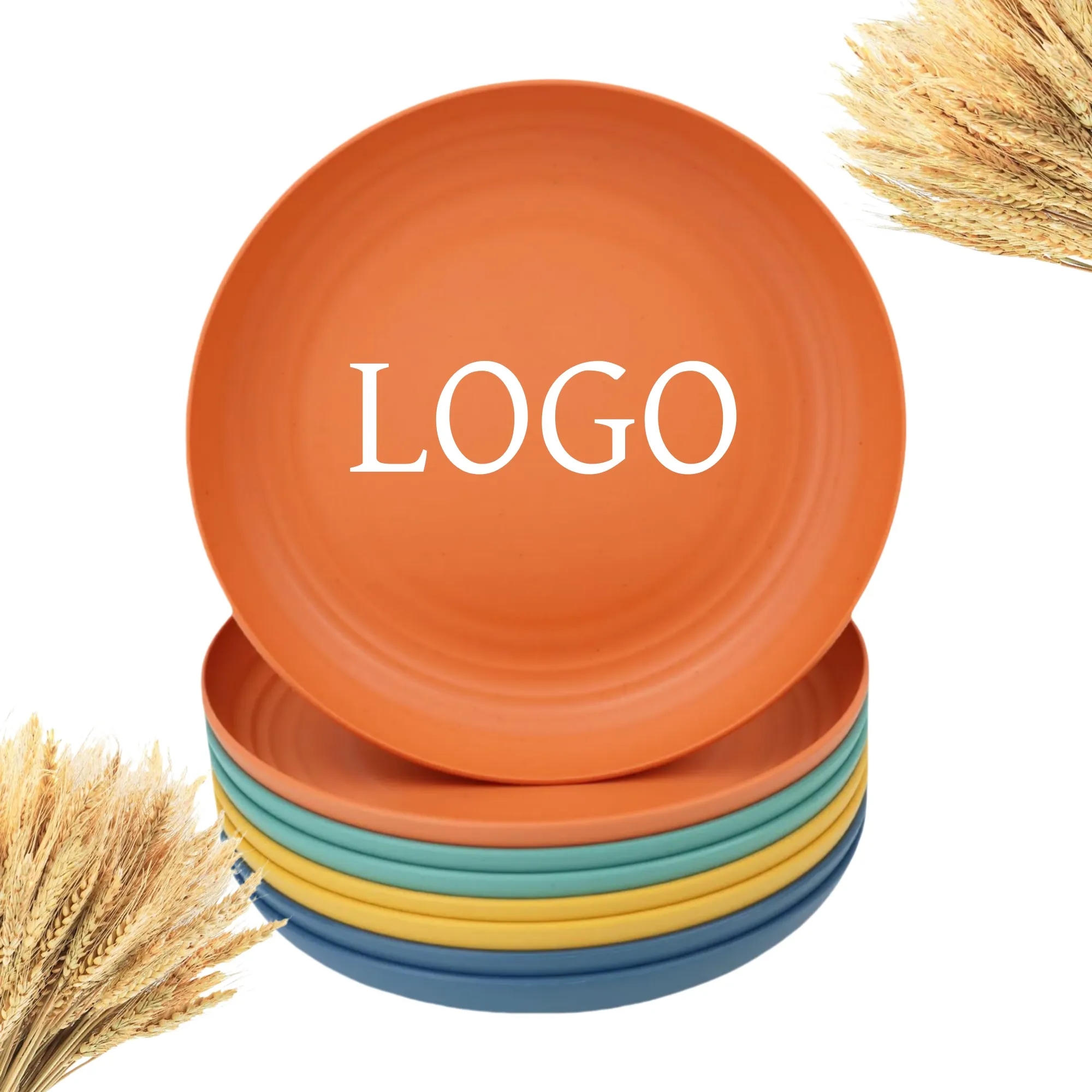 Microwave and Dishwasher Safe Wheat Straw Plates Dinner Plat 8