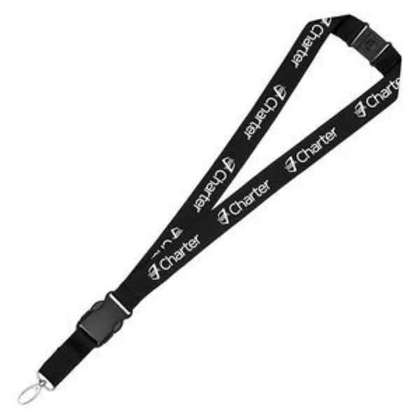 1" Eco Friendly rPET Lanyard with Buckle and Safety Breakawa 3