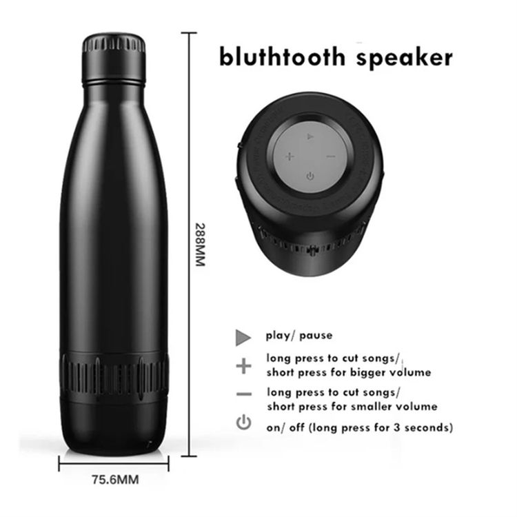 17 oz Rechargeable Wireless Smart Water Bottle with Speaker 2