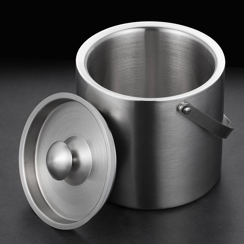Double Walled Silver Ice Bucket for Party/Home/Event/Gatherings/Restaurants---5.91WX6.42H Inches 3