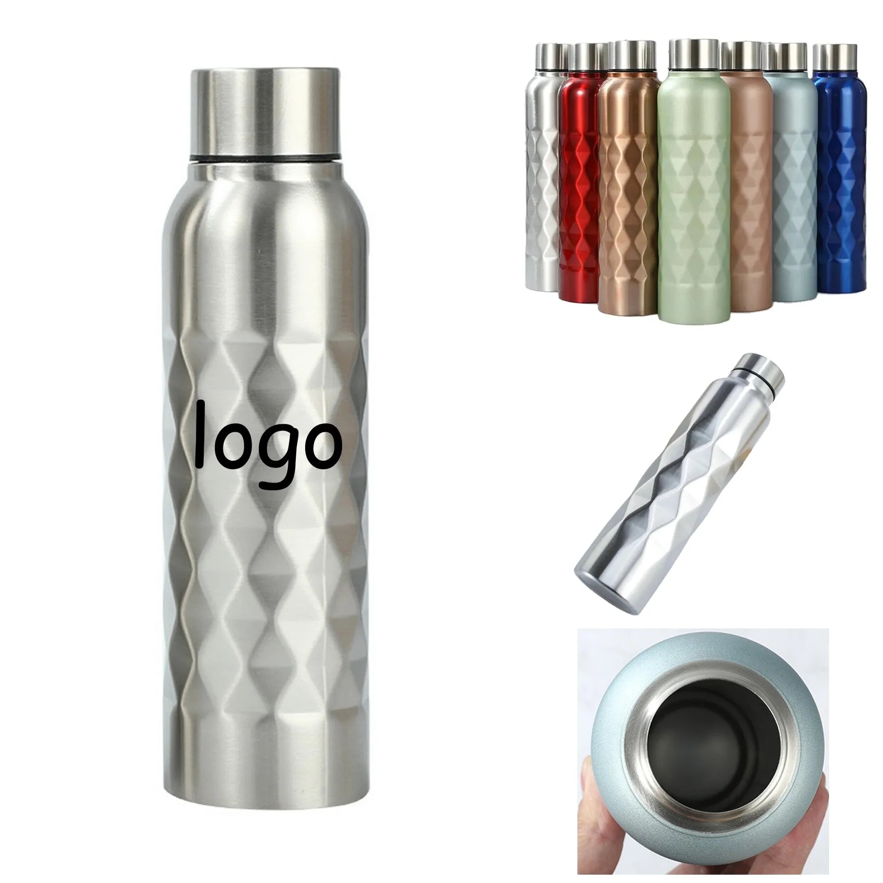 33.3Oz Stainless Steel Rhombus Water Bottle, custom water bottle with logo imprint 9