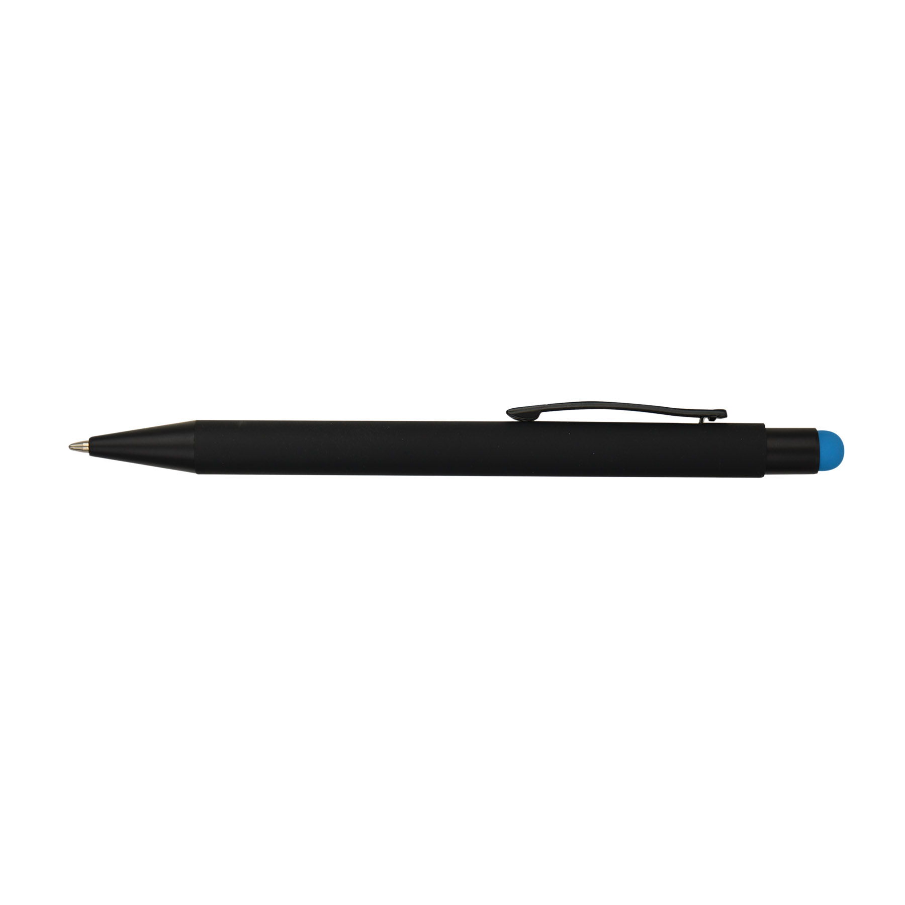 Soft Rubber Click Metal Ballpoint Pen w/Stylus & Chrome 9