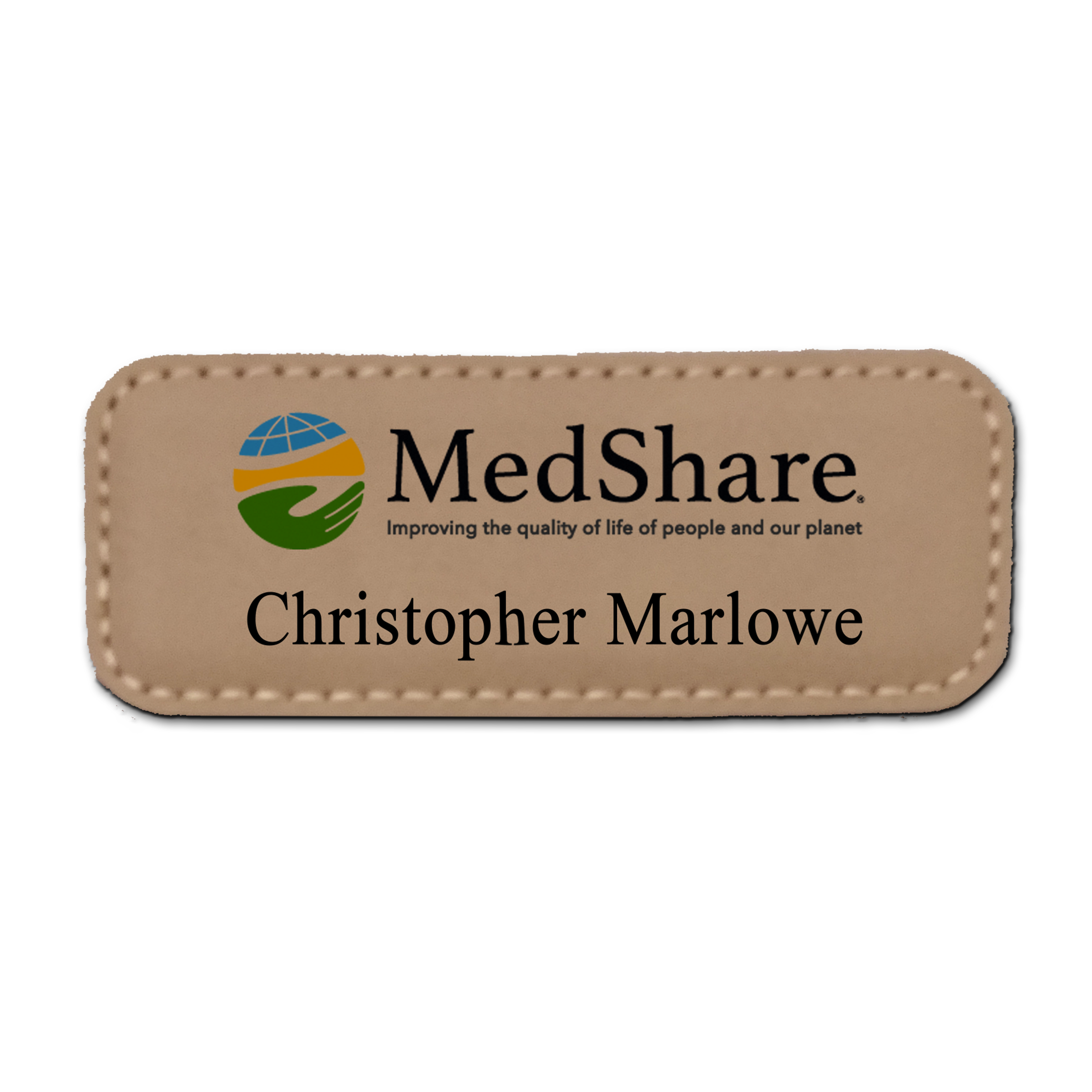 Leather Stitched Badge 1" x 3" 4