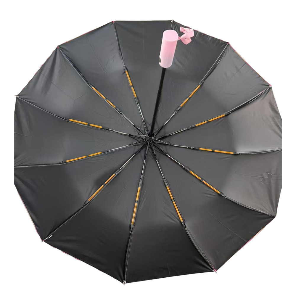 12 Double Ribs Windproof Automatic Folding Travel Umbrella 5