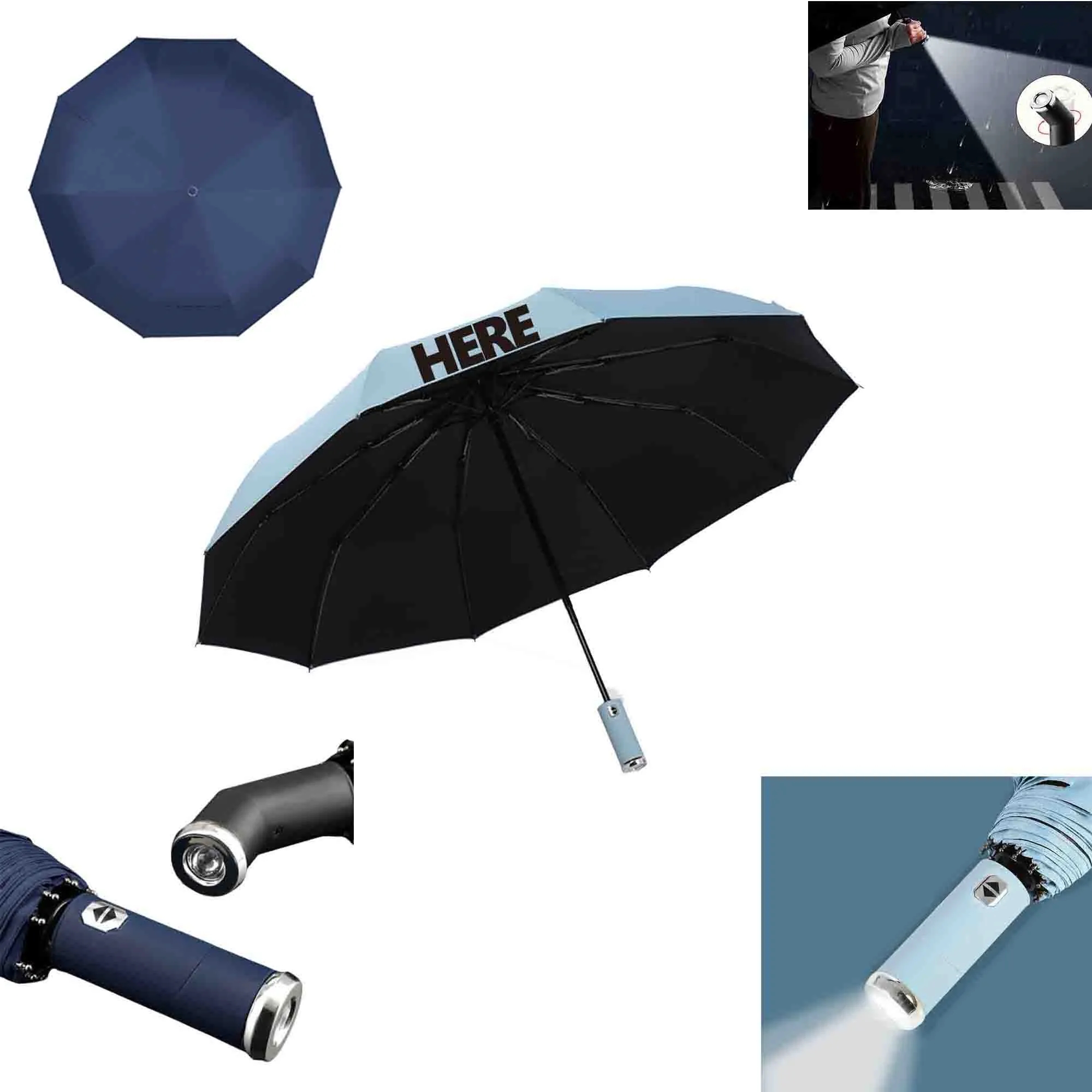 UV Protection LED Light Umbrella For Rain Windproof 3