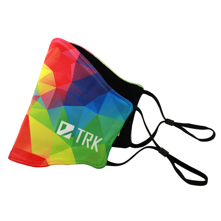 "PARAGON" Full Color Sublimation 3-Ply Washable & Reusable Cotton/Polyester Face Mask with Ear Loop 5