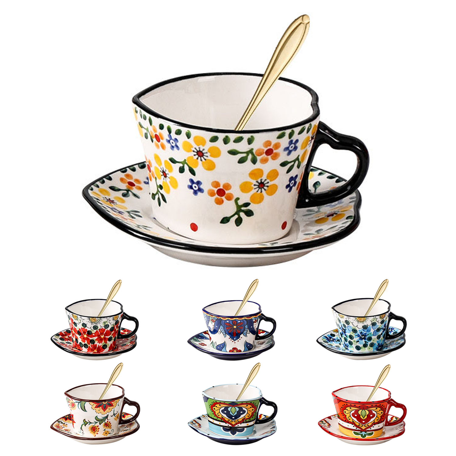 Heart-Shaped Handle Mug Coffee Cup 2