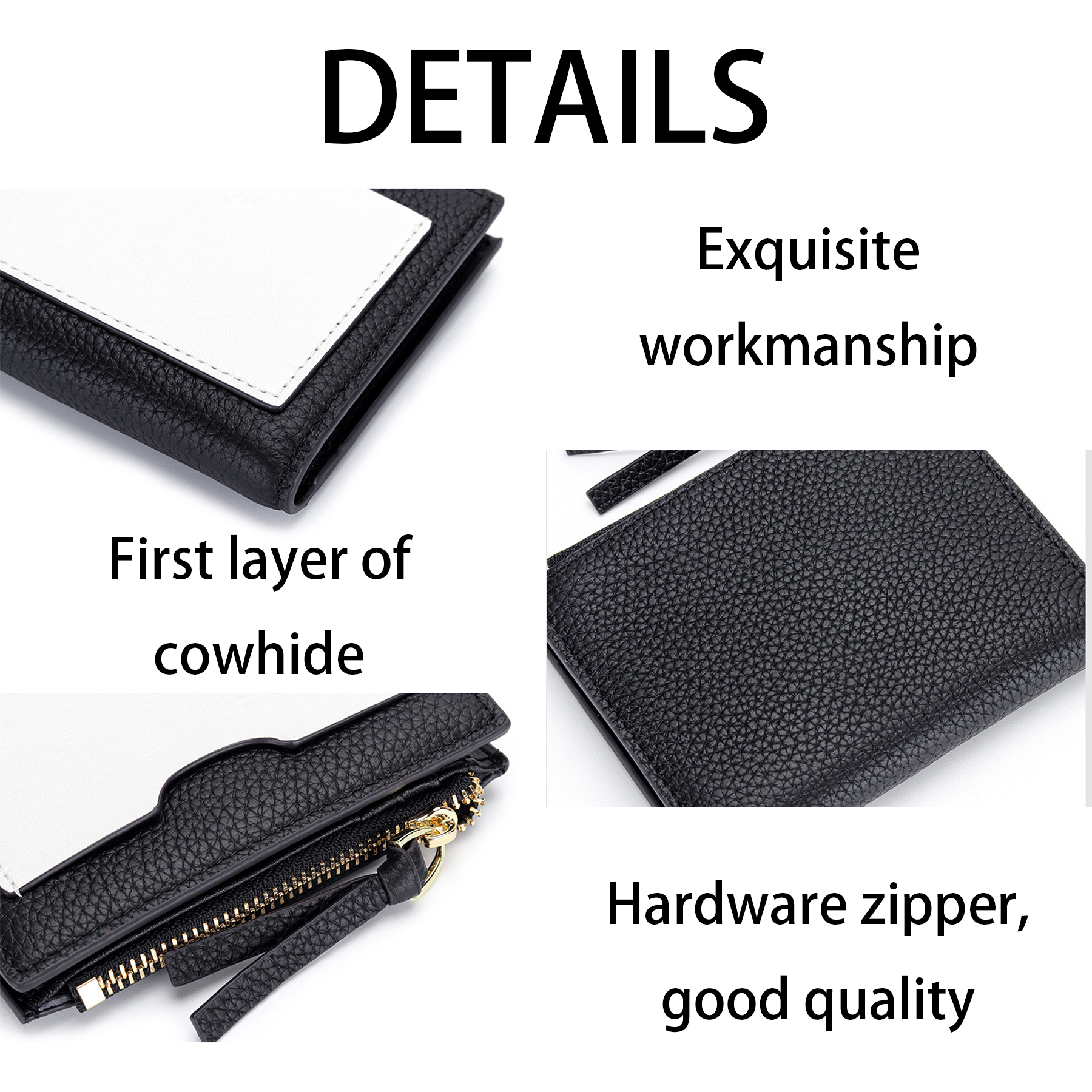 Genuine Leather Stylish zippered coin purse 8