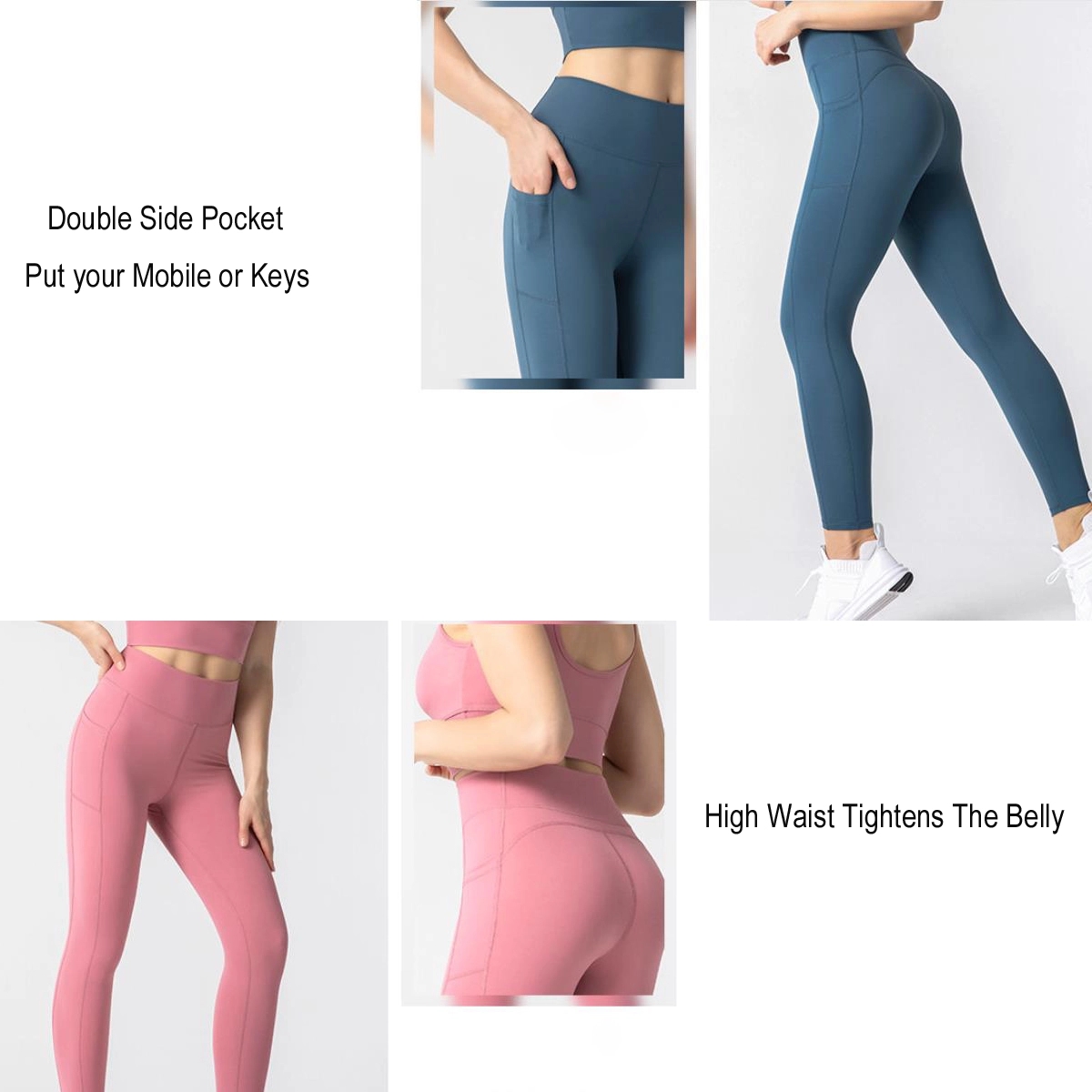 Fitness Pants Women's High Waist Yoga with Pockets 2