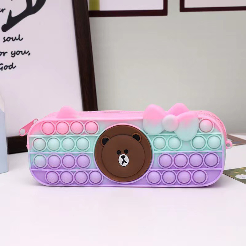 Silicone Popper Fidget Pencil Case for Girls 6