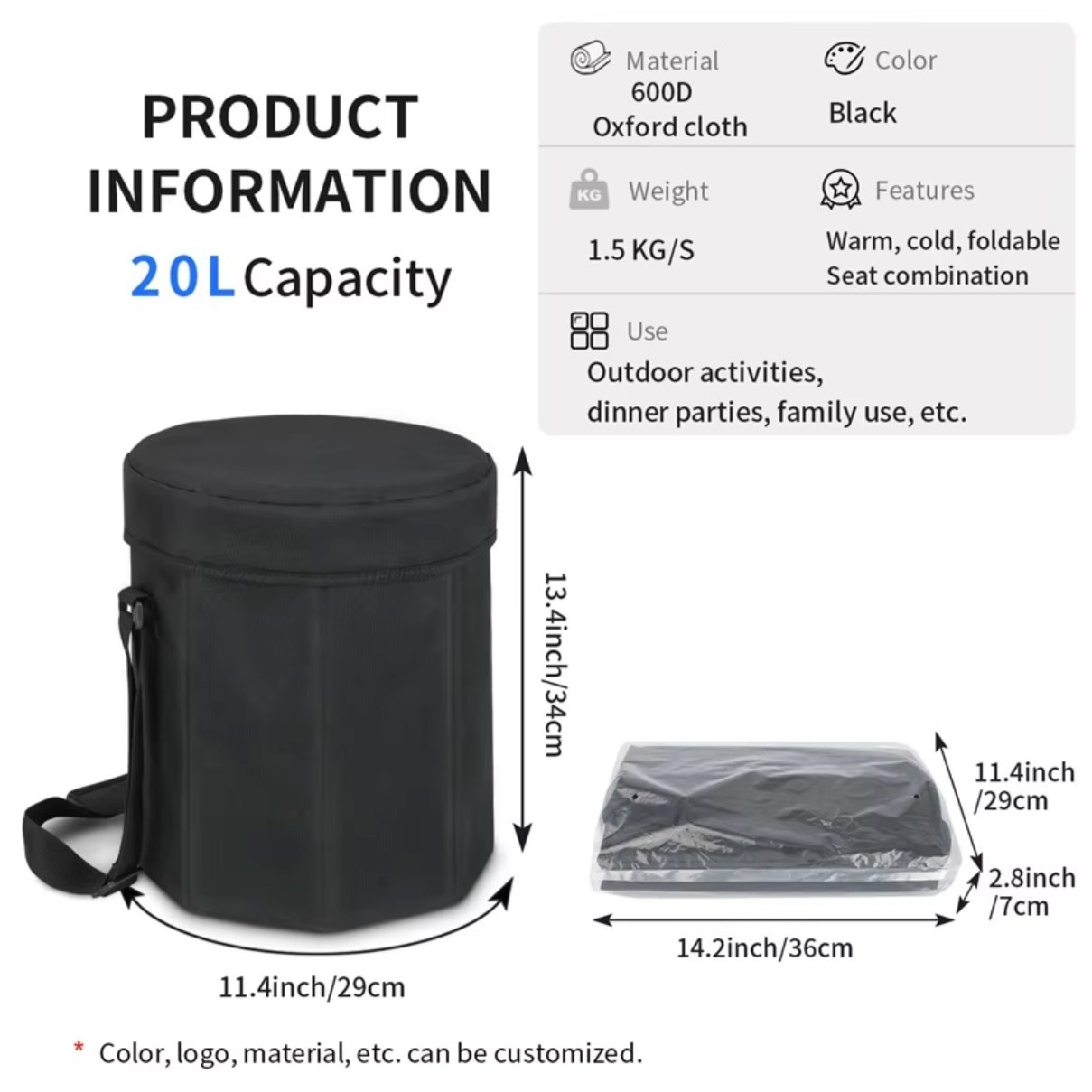 Oxford Seatable Cold Chair Insulation Bag 1