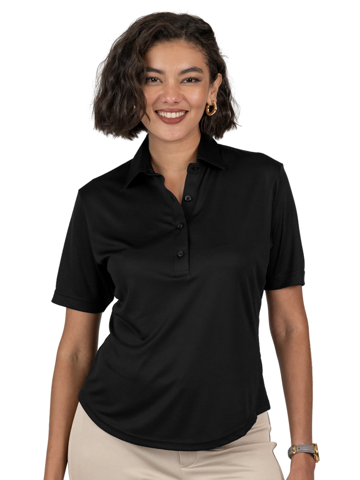 Blue Generation - Women's Pocketless Bonded Collar Dress Polo 10