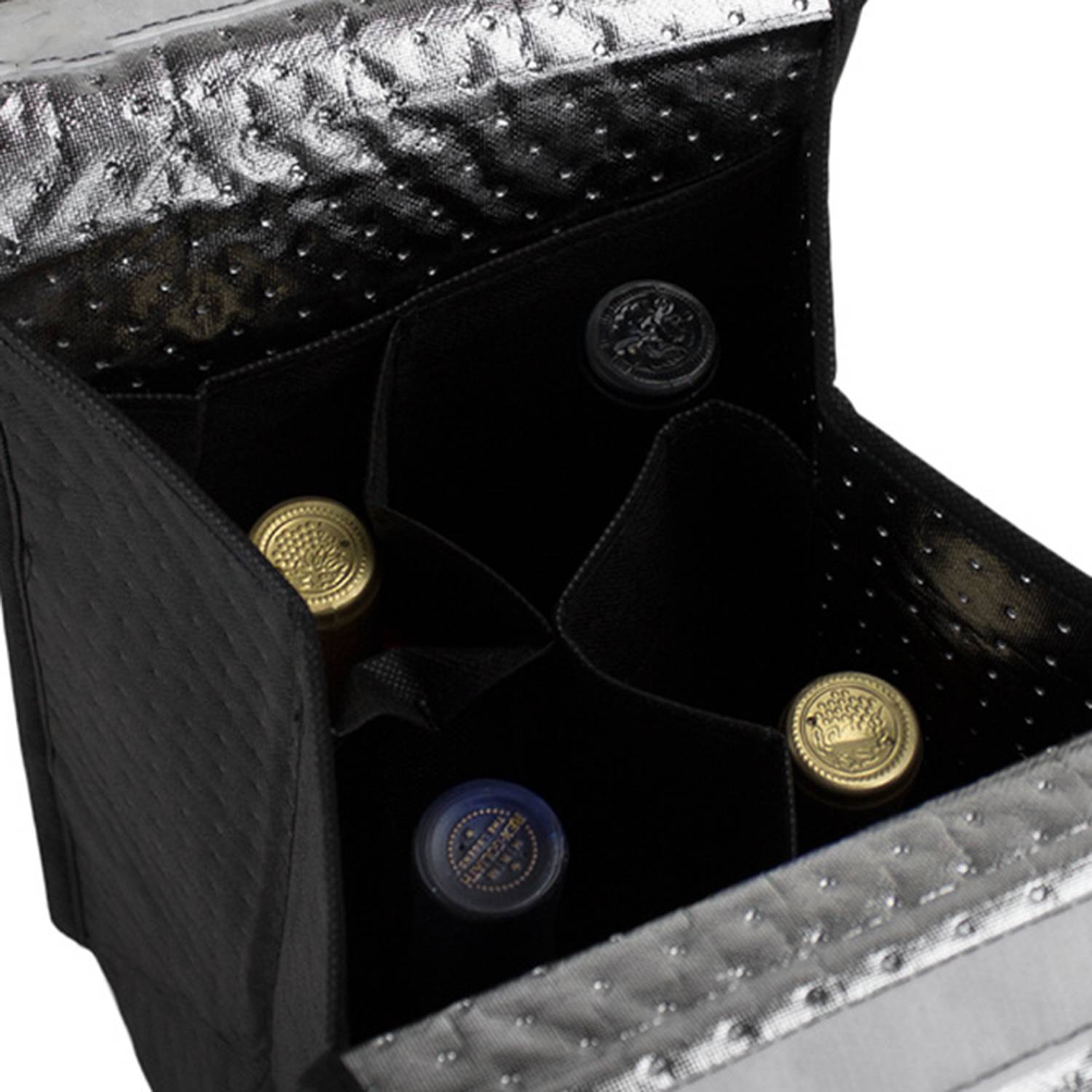 4 Bottle Non-Woven Insulated Wine Bag w/ Handle 5