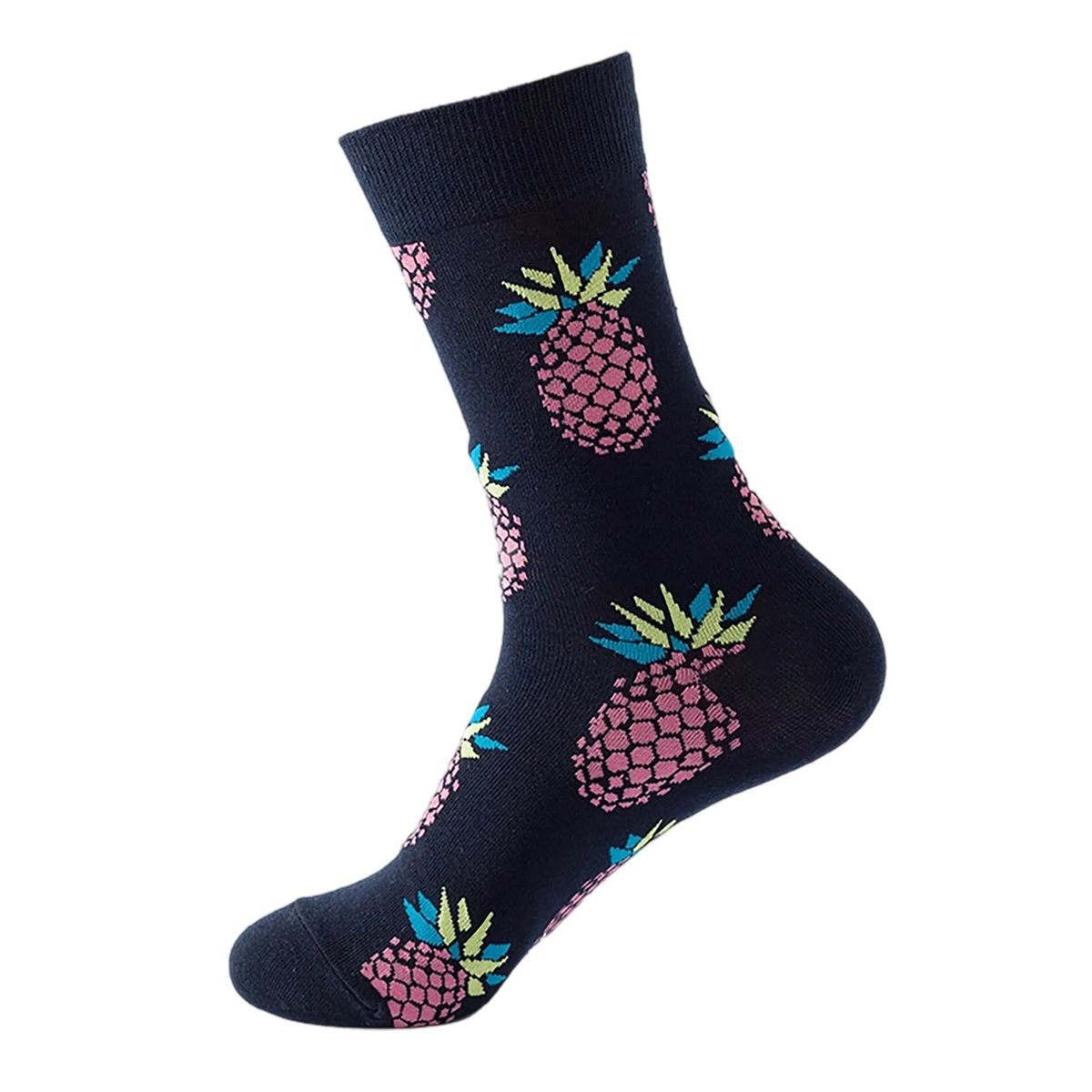 Cotton Crew Socks with Jacquard Pattern 36