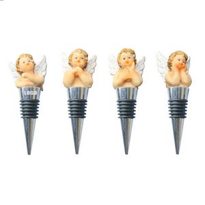 4 Piece Thinking Angel Cupid Wine Stopper Set 8
