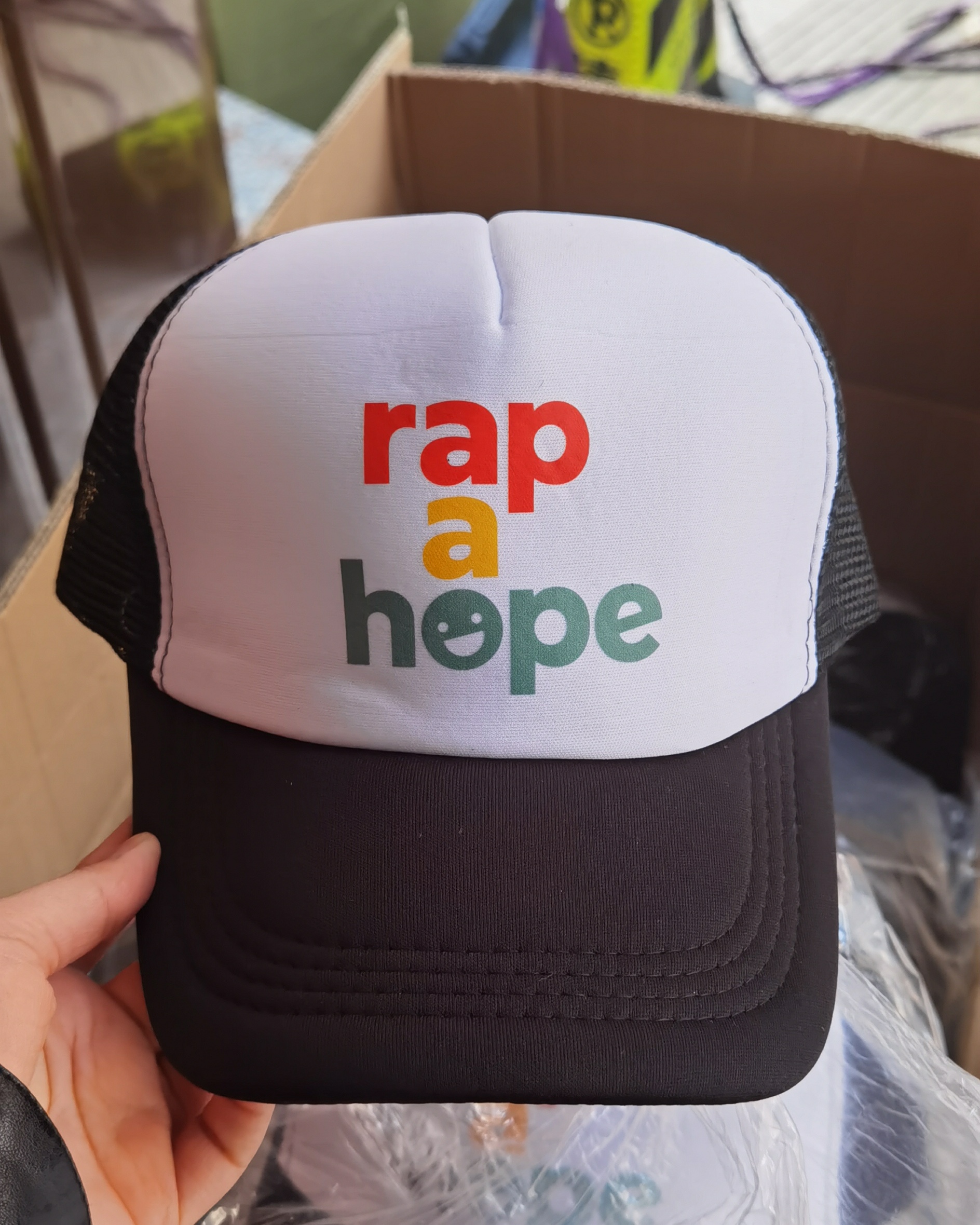 Full Color Imprint Adjustable Baseball mesh Sandwich Trucker Cap 2