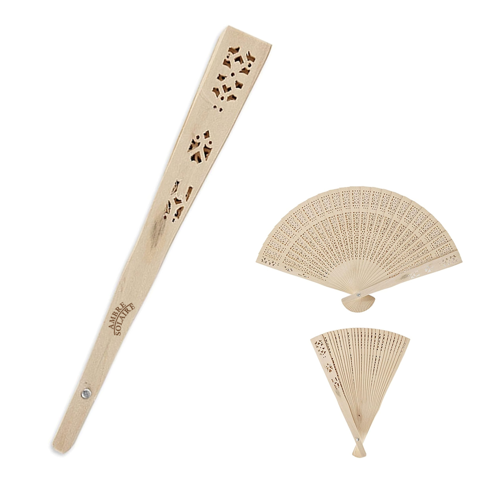 Laser Engraved All Bamboo Fan 2