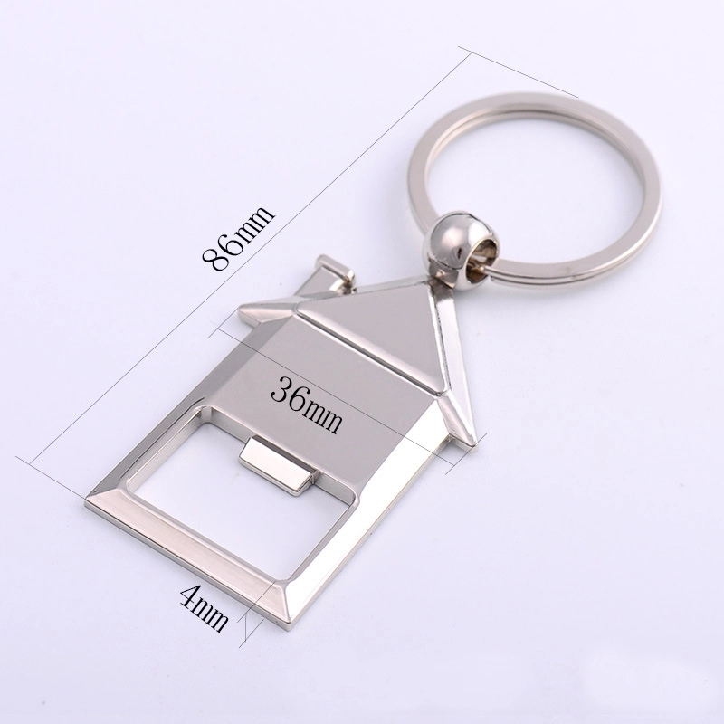 House Shaped Metal Keychains with Bottle Opener 4
