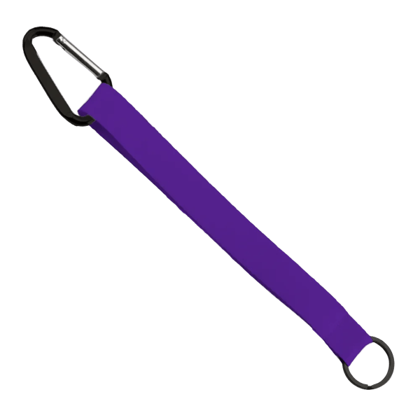 3/4" Sewn Polyester Keychain with Metal Split-Ring and Carabiner 148