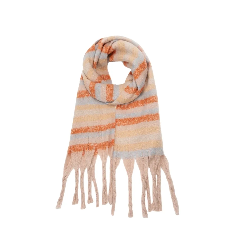 Warm Color-Block Knit Winter Scarf 3