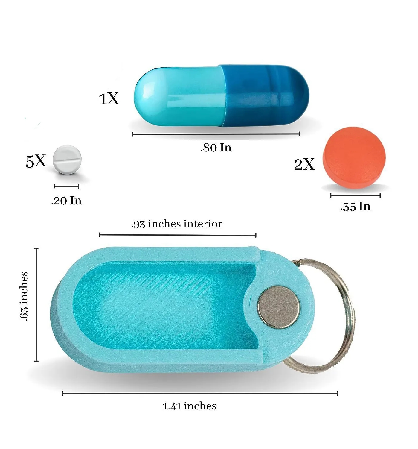 Pill Box With Key Ring 2