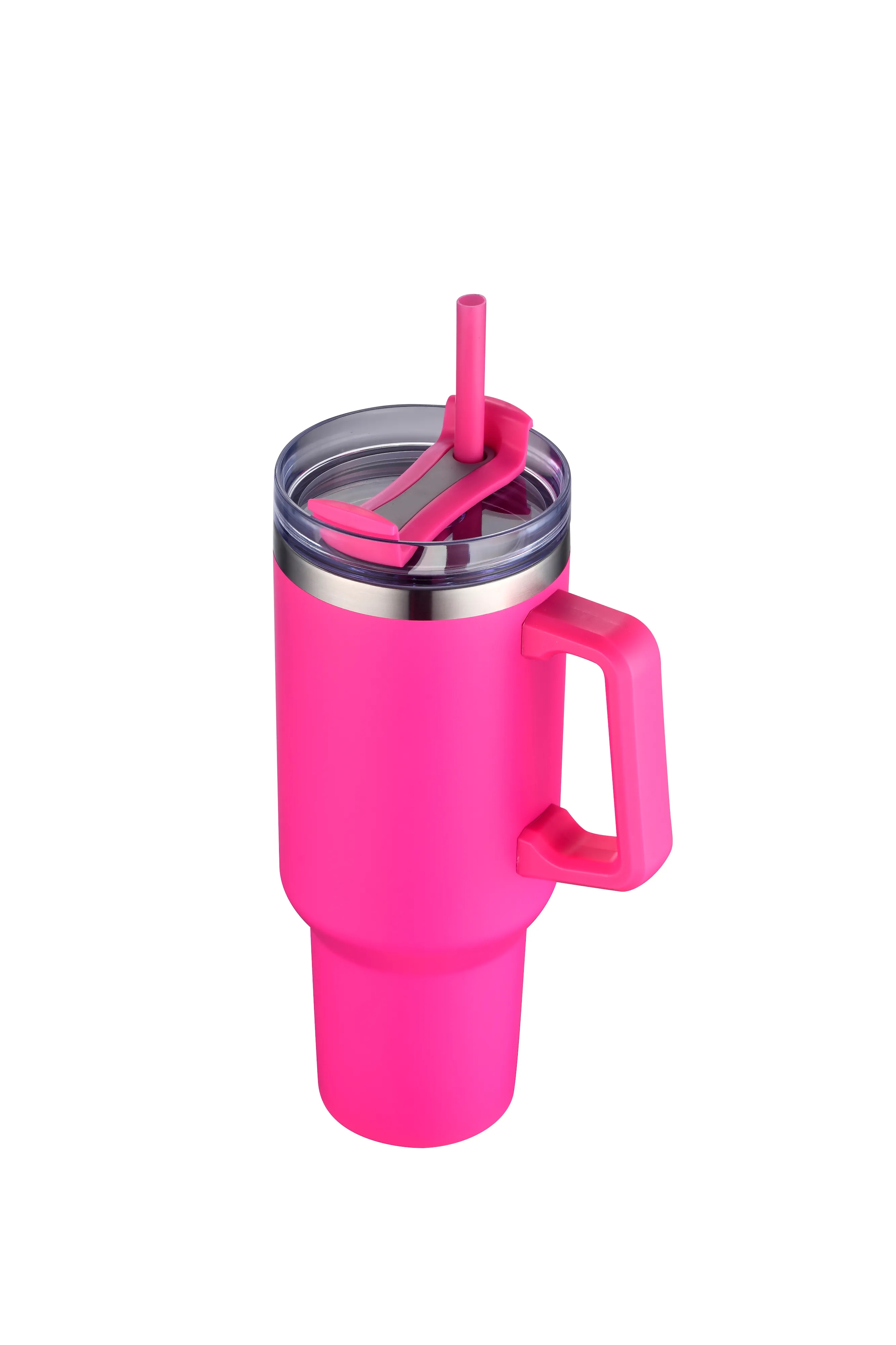 40oz Stainless Travel Mug w/ Handle and Straw 22